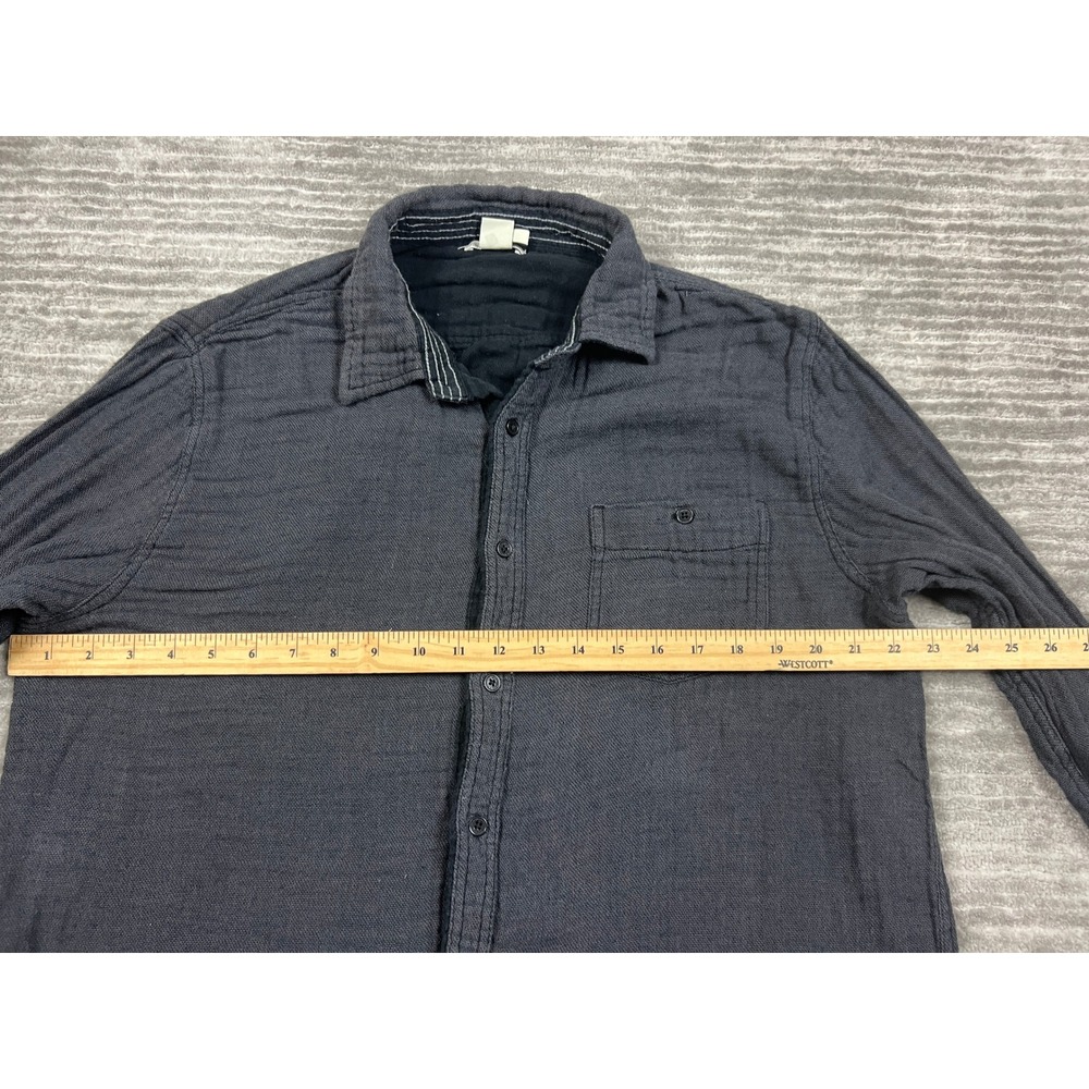 Carbon 2 Cobalt Shirt Mens Large Gray Button Up Knit Cotton Long Sleeve - Picture 4 of 11